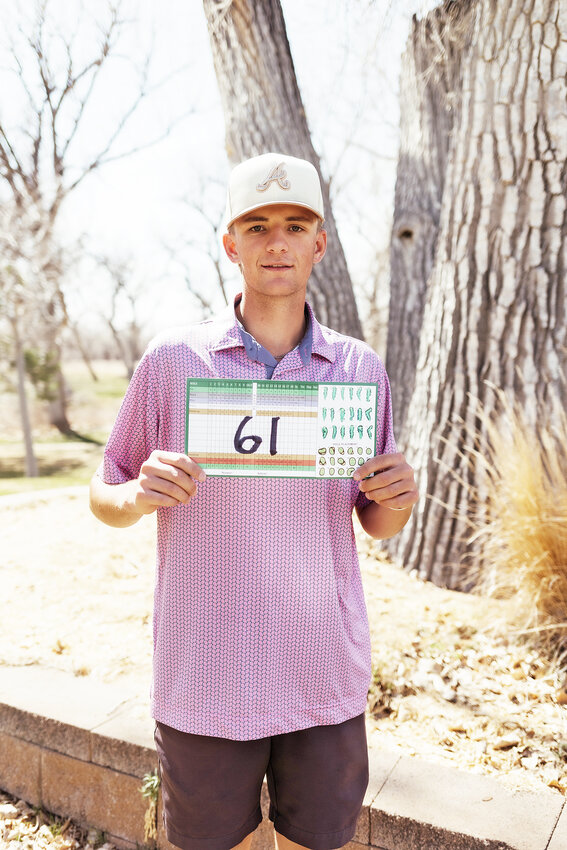 EWC sophomore and Lancer golfer Tytan Birchell set a new course record at the Cottonwood Golf Course in Torrington when he shot 61 strokes during a routine practice before the CWC Invitational in early April.