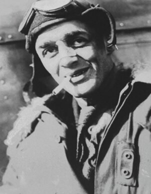 A photograph of Jack Knight, the pilot who successful completed a night flight, ensuring the future of airmail.