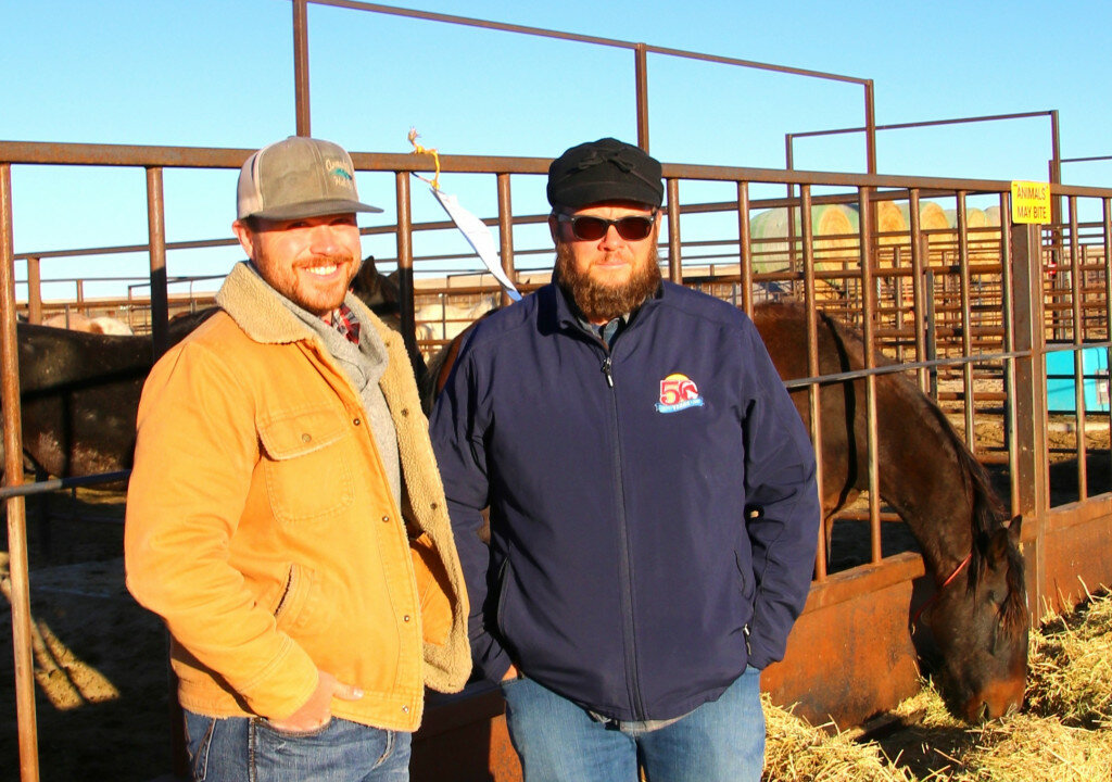 Tyson Finnicum, 2008 Wheatland High School graduate is the public affairs specialist for the Bureau of Land Management’s high plains district and Chris Kellerman is the facility manager at the Wheatland Off Range Corral. The facility can hold up to 3500 animals.