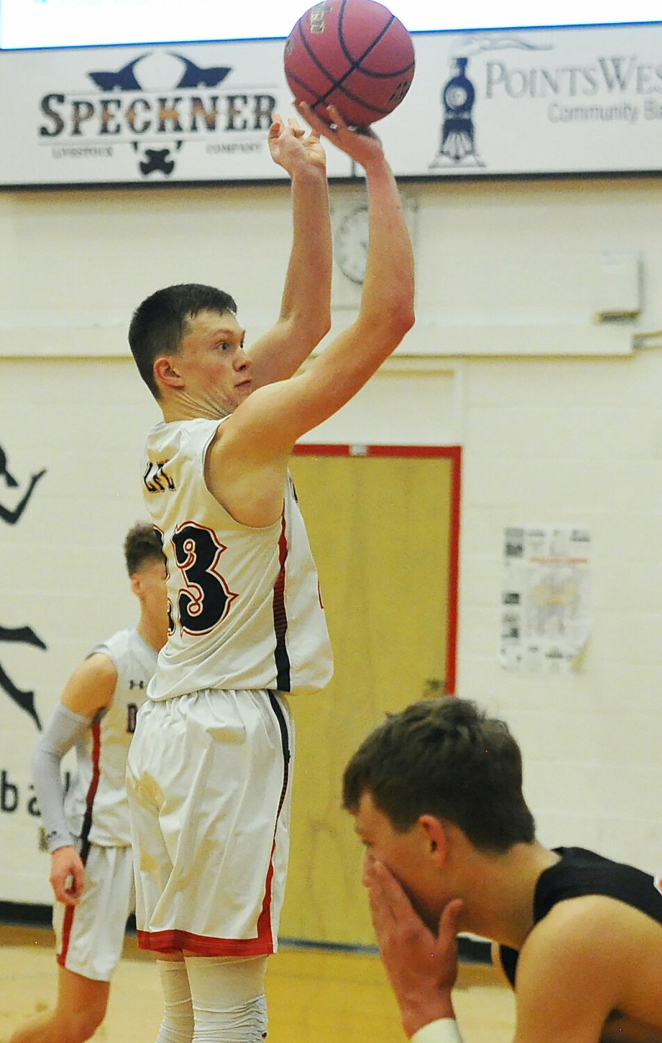 Sophomore Brady Cook, pictured on February 3, broke a 41-year-old high school record for season blocks during the game against Crawford. Cook’s season total for blocks is currently 61.
