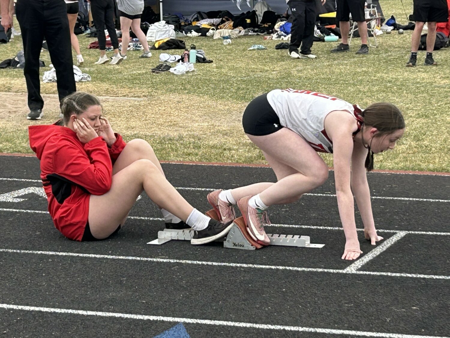 Bristol Cardwell prepares for her race.