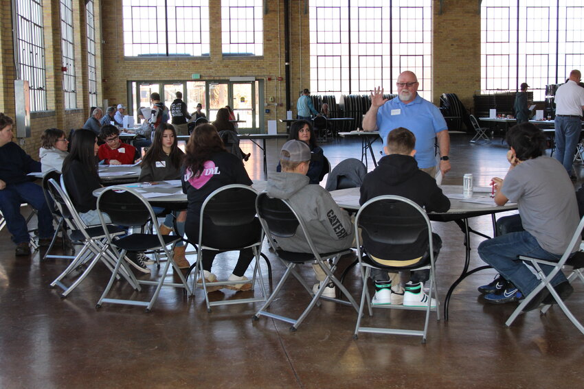 David Welling from the Department of Workforce Services talks to local high school students during an event sponsored by Disability:IN Uinta County on March 27.