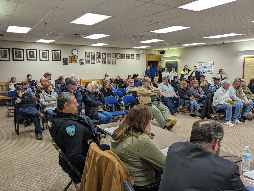 Kemmerer residents fill the room during a snow removal meeting in February 2023. The Kemmerer City Council held its latest meeting on snow removal last week, during a special meeting on Monday, April 15.