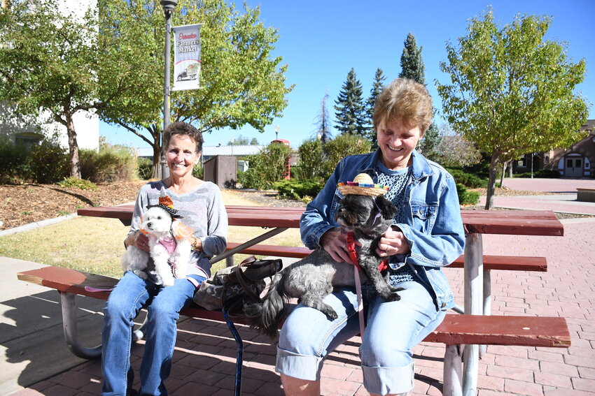 Kim Morrow and Buttons were joined by Shelley Lester and Digger at the SAFV Task Force Pets and People Against Violence Awareness Walk and pet costume contest at Depot Square in Evanston on Saturday, Oct. 5. Buttons won for scariest costume, and Digger took home the prize for silliest. The event was held to bring awareness to the abuse and use of leverage of animals in domestic violence situations.