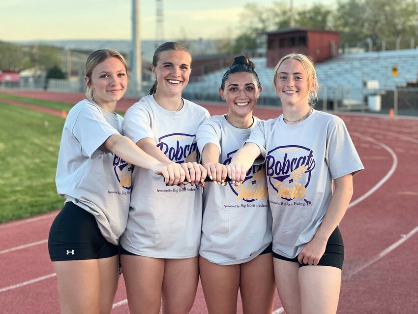 The Lady Rangers 4x400 relay team of sophomore Claire Crosland and seniors Ella Thatcher, Natasha Martinez and Laynee Walker broke the school record in the event at Friday’s Bobcat Invitational in Thermopolis, posting a time of 4:06.20. A total of four school records were broken over the weekend.