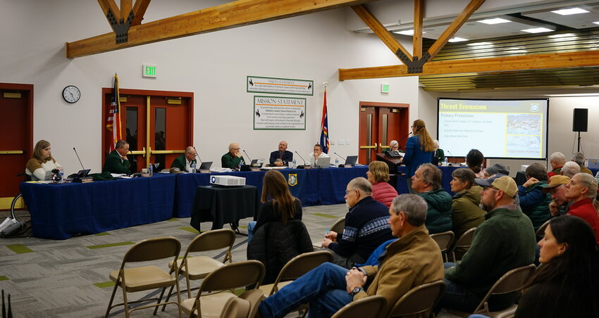Jill Randall, Big Game Migration Coordinator with Wyoming Game and Fish, addresses the Game and Fish Commission at a meeting in Pinedale on Tuesday, March 12. After two hours of discussion, the commission voted unanimously not to protect the Sublette Antelope Migration Corridor outright.
