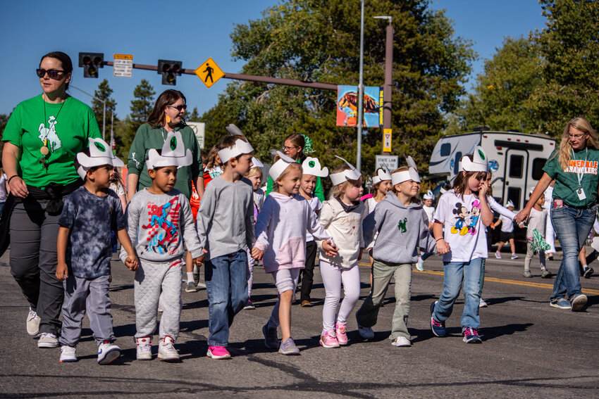 Students of all ages show their support for the Wranglers during the Homecoming Parade. 