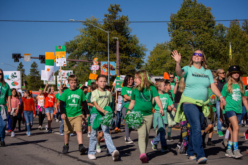 Students of all ages show their support for the Wranglers during the Homecoming Parade. 