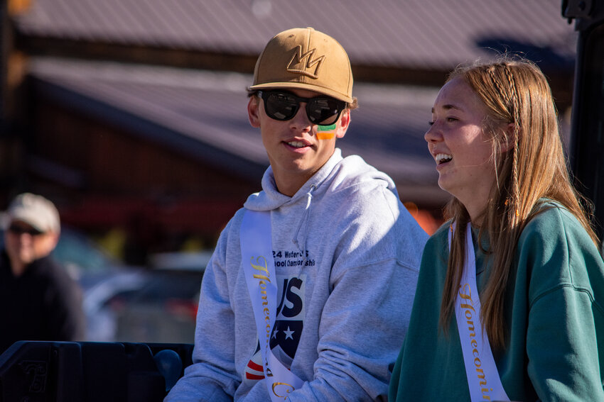 Pinedale 3rd Attendants James Tolson and Madison Antonino ride through downtown Pinedale.
