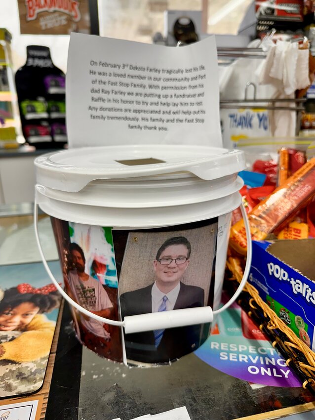 Dakota Farley’s former coworkers at Fast Stop in Big Piney are collecting donations to help his family pay for his funeral expenses. Everyone who donates $20 or more is automatically entered into a raffle. Cashier Ana Castillo said on Feb. 11 that folks have been coming in just to donate, and some large bills have gone into the bucket.