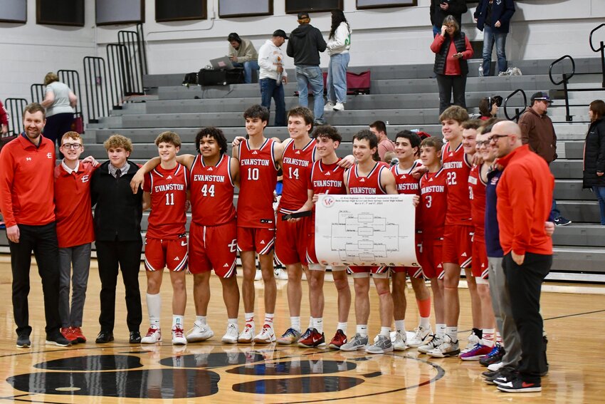 The EHS boys’ hoops team is all smiles as they celebrate their 3rd-place finish at the 4A West Regional Tournament in Rock Springs over the weekend. The Red Devils earned a spot at this weekend’s 4A State Tournament in Casper; they’ll take on Thunder Basin in Thursday’s opening round.