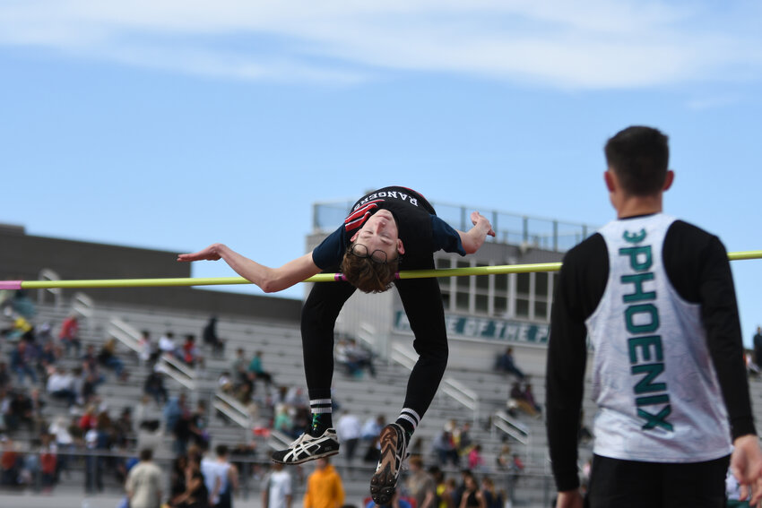 Ranger Brent Erickson placed 12th in the high jump at Friday’s Ted Schroeder Meet of Hope in Rock Springs.