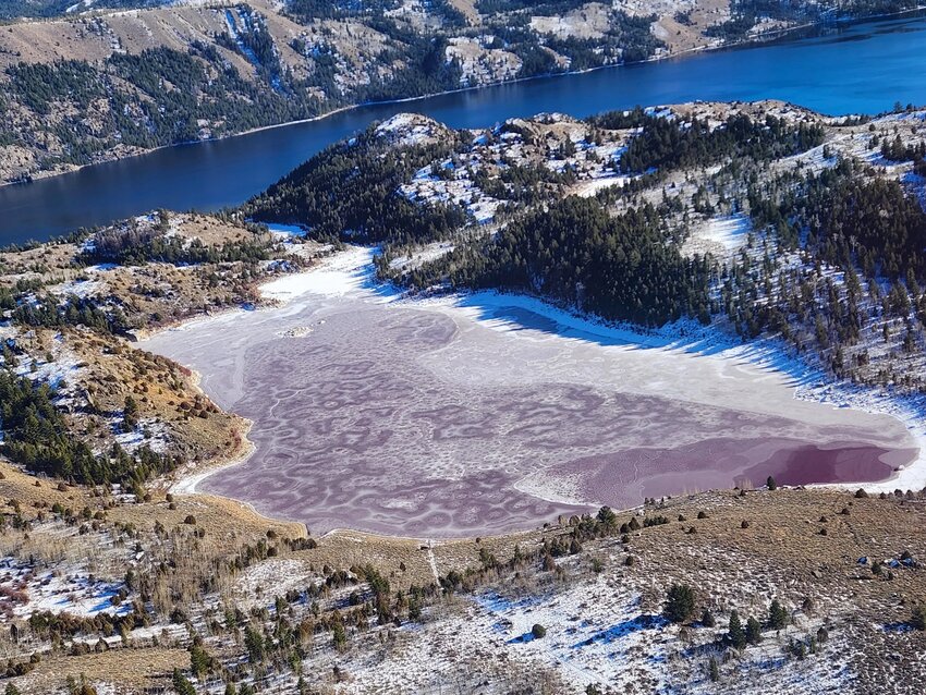 A Wyoming Game and Fish Department biologist captured this photo of Little Soda Lake while surveying for wildlife on Dec. 4, 2024.