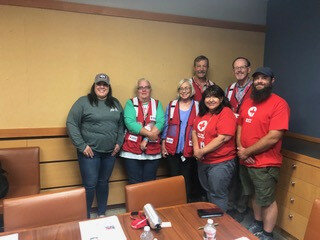 Courtesy photo
Pictured in front, from left, are Stephanie Munoz, Western Wyoming disaster program manager, Sonya Tucker, Suzy Kramer, Silvia Aquirre-Peppers, East Wyoming Program Manager and Justin Peppers. Pictured in back, from left, are Don Moritch and Ralph Klein. For additional information on the Red Cross DAT, contact Maureen Mo Hutchinson at 307-360-6394.