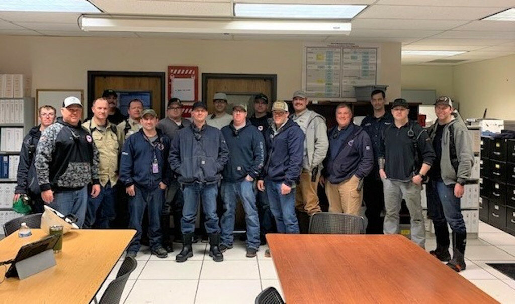 Courtesy photo
Several members of the heroic LaBarge crew who saved a driver’s life at ExxonMobil’s Shute Creek facility.