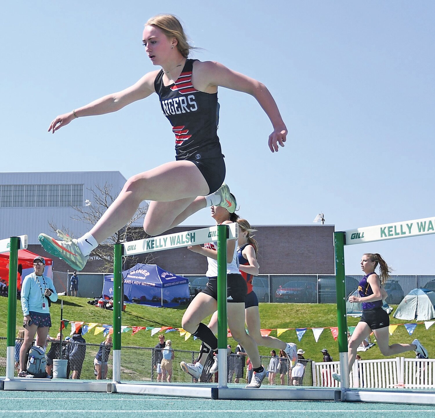 Lady Ranger Laynee Walker — last year’s 2A State Champion in the 300 hurdles — won the event Saturday at the Wind River Icebreaker in Pavillion, the 2024 season opener.