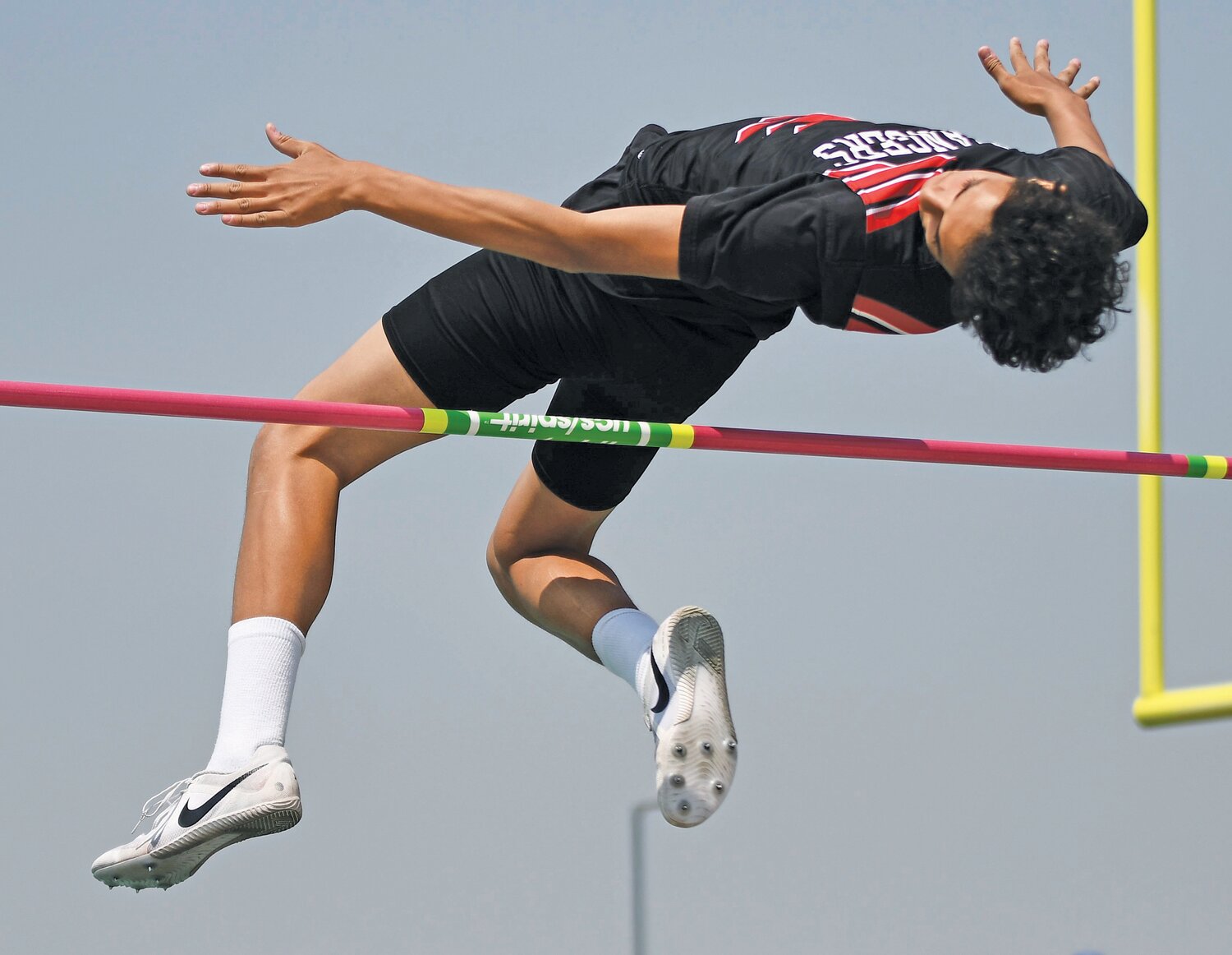 Ranger sophomore Byson McGill — seen here at last year’s 2A State Track and Field Championships in Casper — finished third in the high jump Saturday at the Wind River Icebreaker, clearing a height of 5 feet, 8 inches.