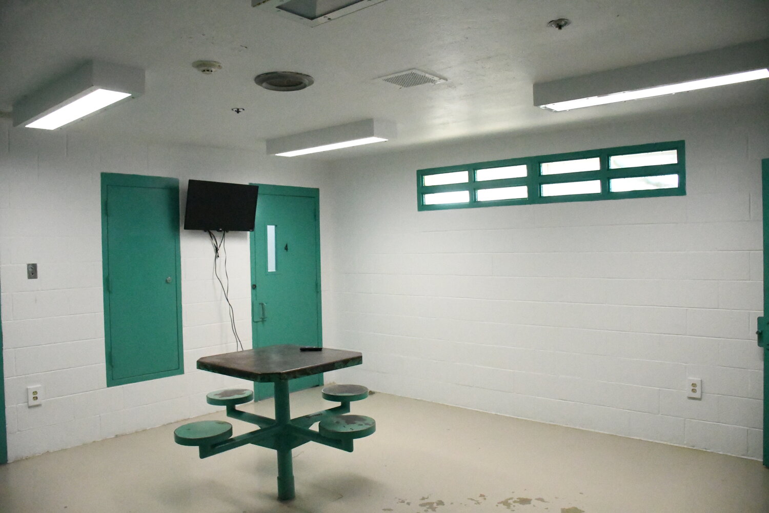 The common area of a four-cell pod at the Uinta County Detention Center is pictured above. Thanks to surveillance equipment provided by the Uinta County Attorney’s Office, the pod can be used to monitor mental health detainees.