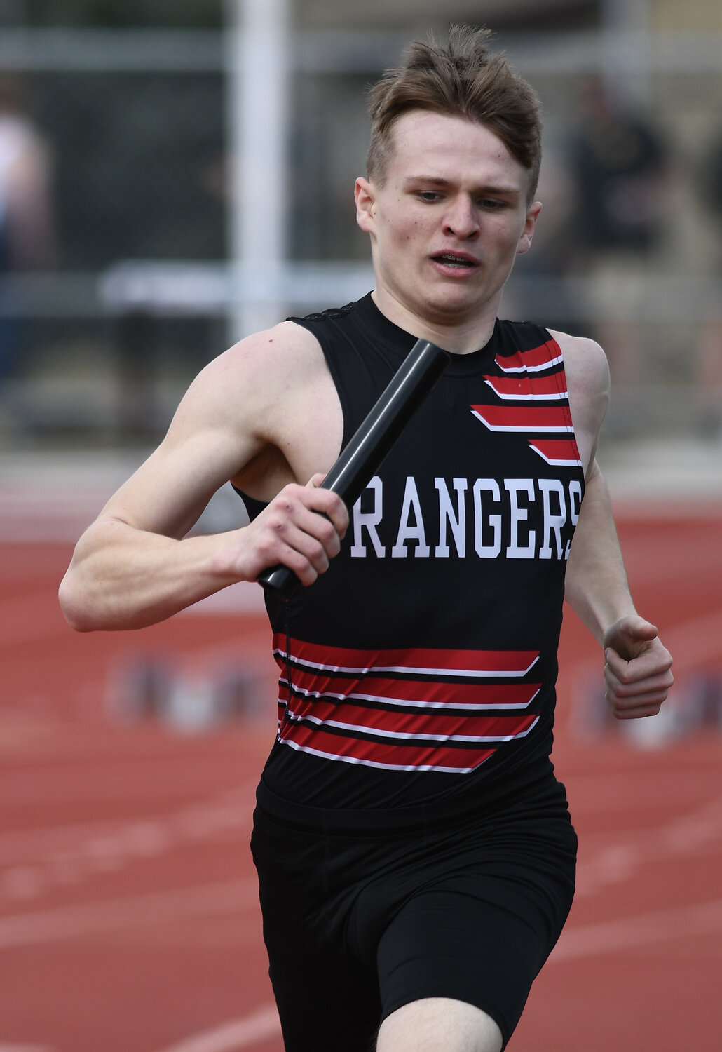 Ranger Jace Bullington ran legs in the 4x400 and 4x800 relays at Friday’s Meet of Hope in Rock Springs. The 4x800 relay placed first, while the 4x400 relay placed second.