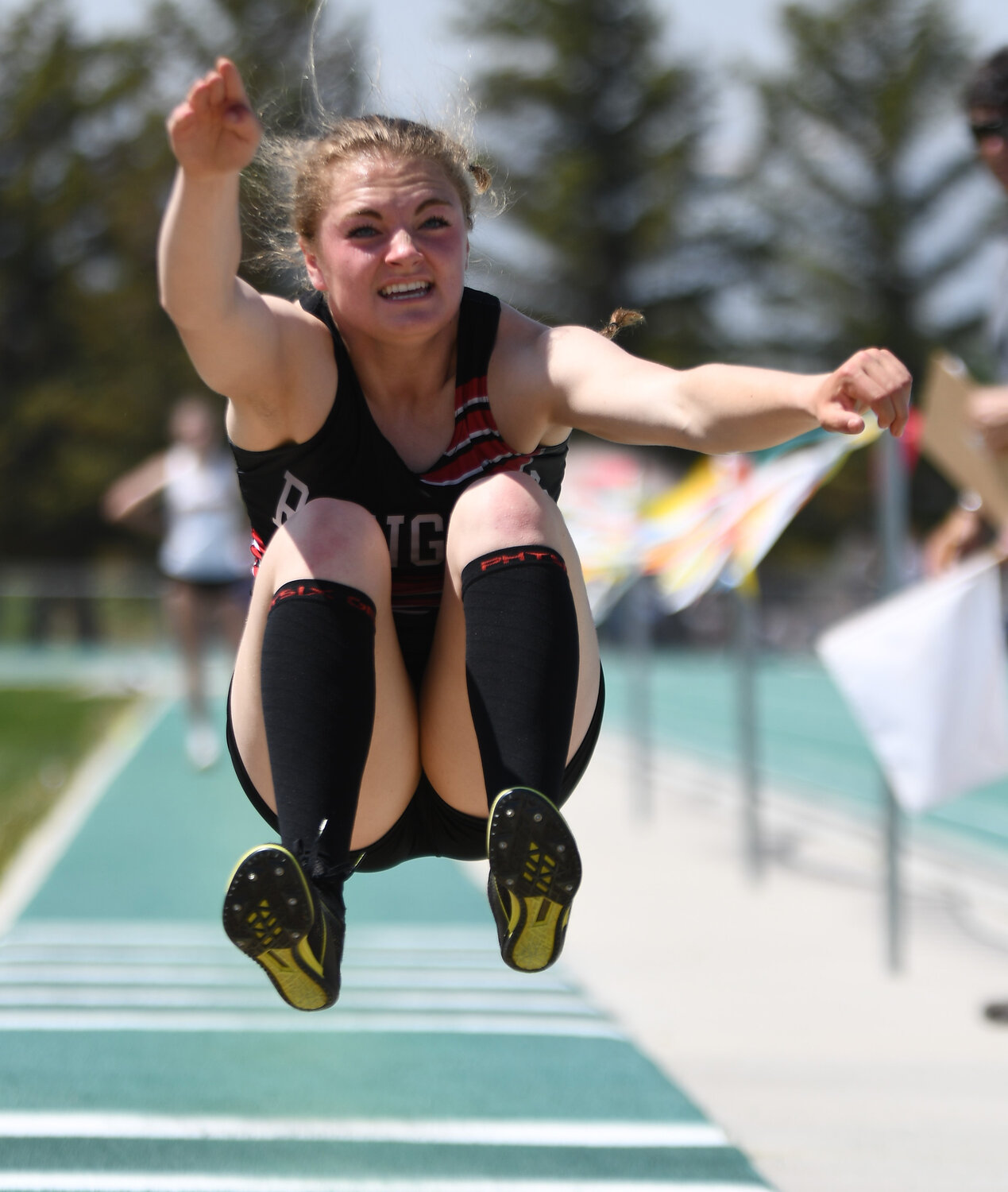 Lady Ranger Tyler Thatcher – seen here at last year’s 2A State Meet in Casper – placed eighth in the triple jump Friday at the Ted Schroeder Meet of Hope in Rock Springs.
