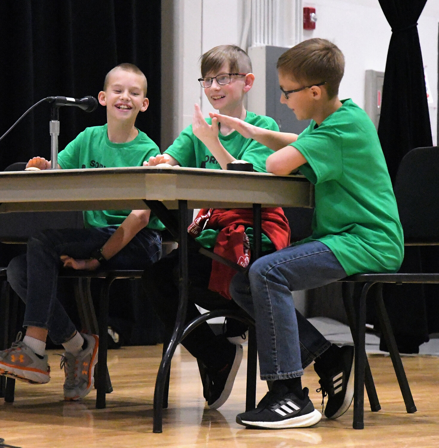 Sixth-grade students Dieter Lester, Liam Griffiths and Jace Bitton were Reading Rumble winners this year.