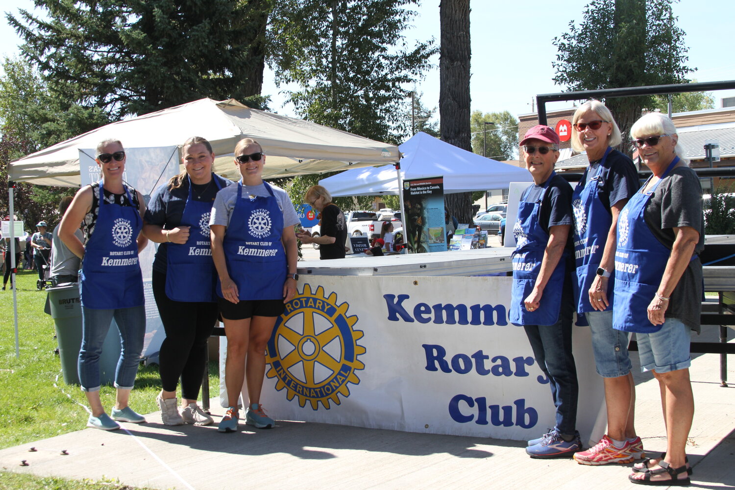 Members of the Kemmerer Rotary Club volunteered to serve food on Saturday, when the Bridger-Teton National Forest Kemmerer Ranger DIstrict hosted Outdoor Discovery Day at Triangle Park.