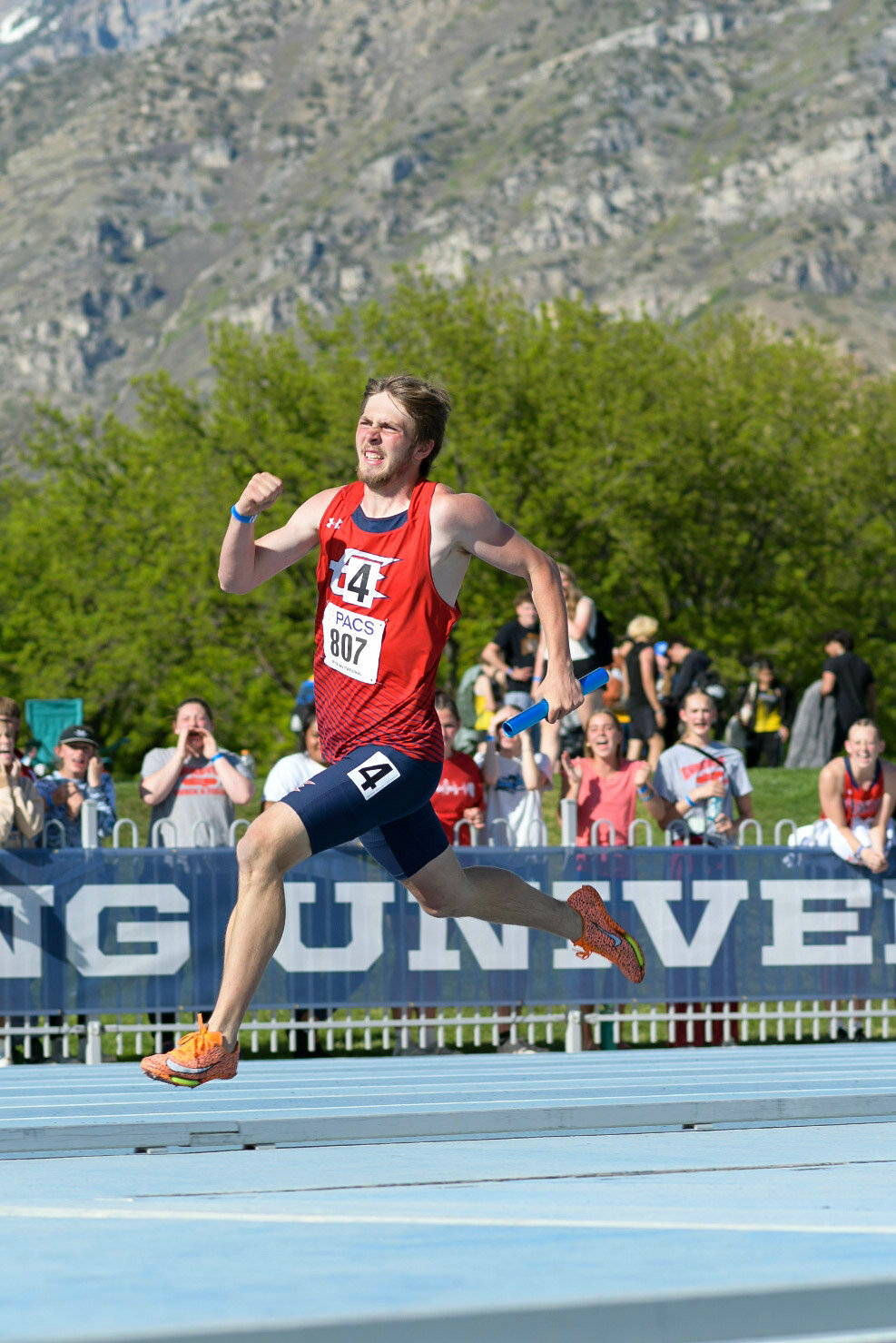 Red Devil sprinter Ayden Hartzell broke his own school record in the 200 meter dash at Saturday’s PAC BYU Invitational, posting a time of 21.51.