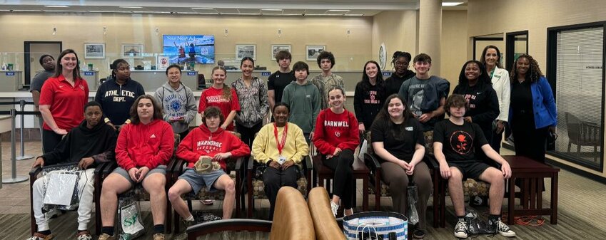 The financial literacy classes at Barnwell High School students take a field trip to SRP Federal Credit Union in Barnwell.