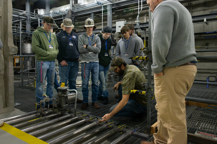 Barnwell County Career Center students learn about the welding skills needed for construction projects during their tour of the Savannah River Site (SRS).