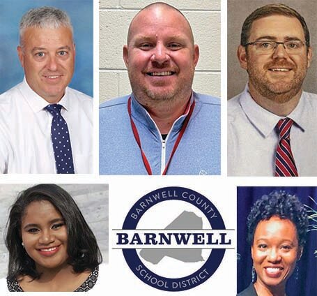 A series of leadership shifts is underway in the Barnwell County School District. Clockwise from top left: Barnwell High School Principal Franklin McCormack is now the new assistant superintendent, BHS athletic director Derek Youngblood is now the BHS principal, BHS assistant principal is now principal of Barnwell Primary School, Williston-Elko Middle School assistant principal/MTSS specialist Patricia Ulmer is now WEMS principal, and Kelly Edwards Elementary School assistant principal/MTSS specialist Krystle Speller is now KEES principal.