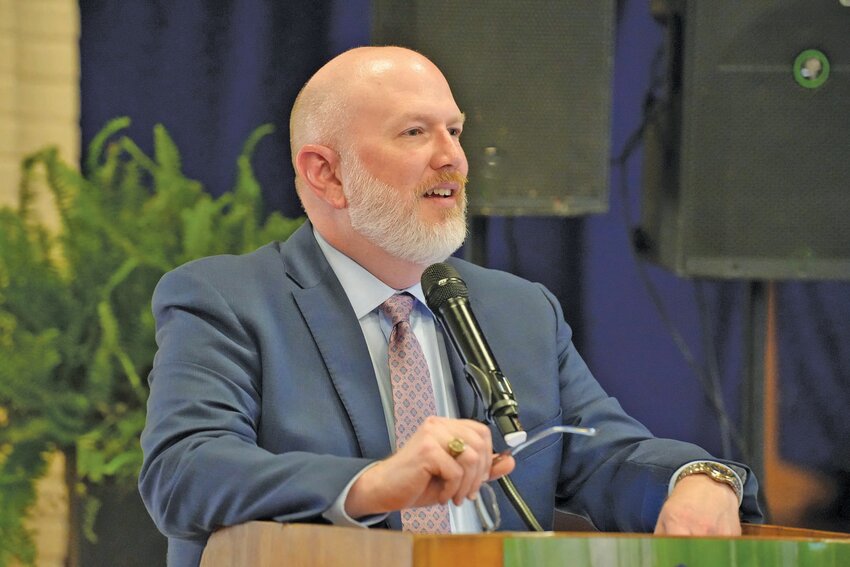 Todd Glover of the Municipal Association of South Carolina speaks to the crowd at the Homegrown Leadership Summit.