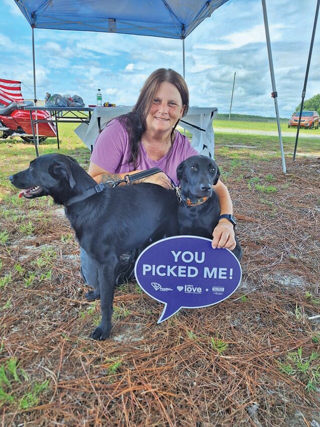 Animal shelter foster coordinator and board member Beth Zorn officially adopted two of her long-term fosters, Palomino and Chestnut.