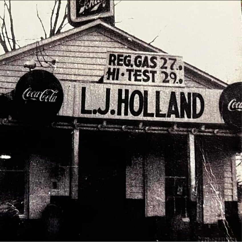 Several store buildings have sat on the site of the current Sport's convenience store, including this one owned by Sport Holland's father, Lawson J. Holland Sr.