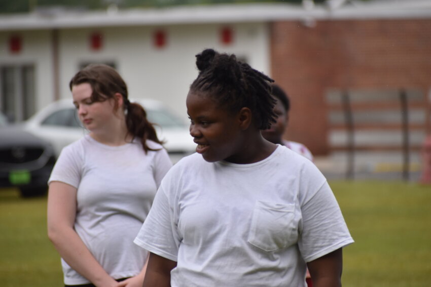 Kenya Tyler, a soon-to-be eighth grader at Macedonia Elementary-Middle School, is having fun in her first year in marching band. 