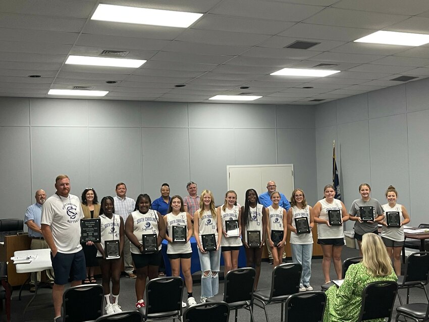 The Barnwell Ponytails were recognized by the Williston Town Council for their Dixie Cup World Series win.