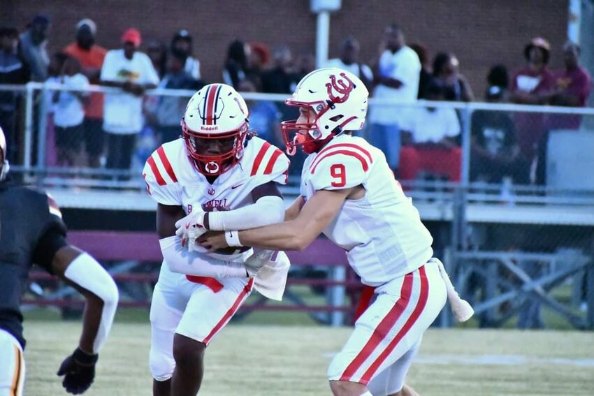 Barnwell's rushing attack led by the duo of Nehemiah Brown (left) and Cam Austin (right) helped secure the 24-7 win over Blackville-Hilda. Brown ran for 88 yards and Austin added 76 yards and scored 3 TD's.