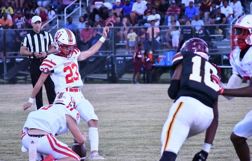 Lane Evans gave Barnwell the early lead with a 41-yard field goal in the 2nd quarter vs. Blackville-Hilda. Evans kept the 41 theme going as he also averaged 41 yards per punt on the night.
