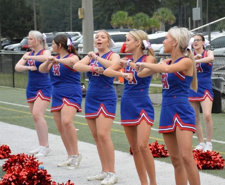 The JDA cheerleaders had a lot to cheer about in the 54-0 win.