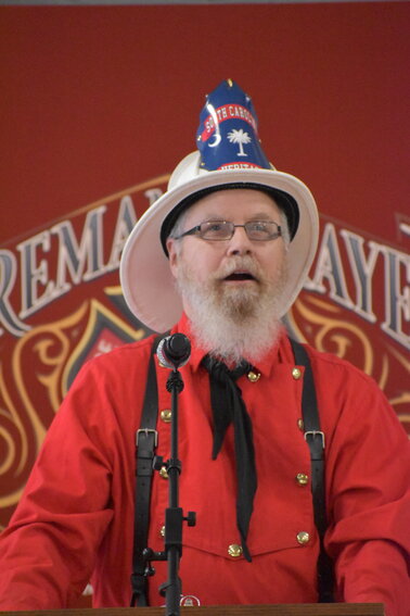 Retired Barnwell Fire Chief Tony Dicks spoke and was honored at the Sept. 7 grand opening. 