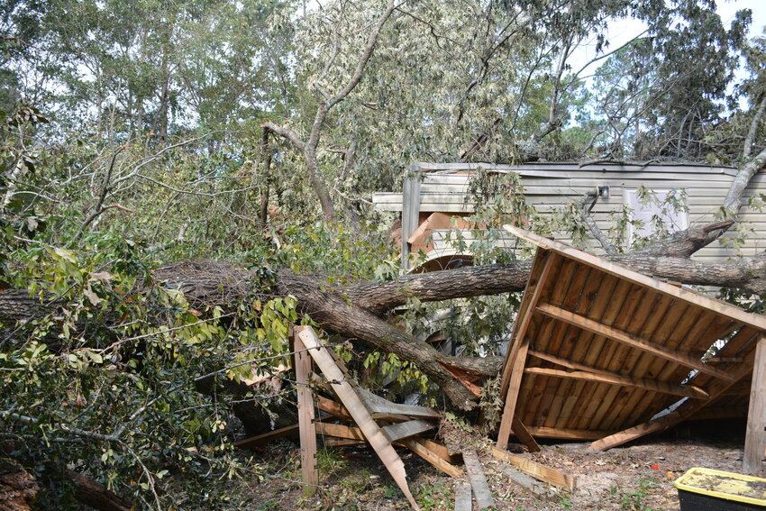 Three trees smashed the bedroom of Victoria Creech's son Caden as Hurricane Helene came through Barnwell County.