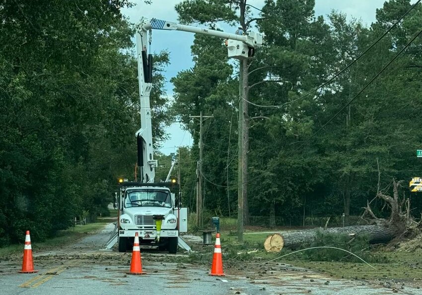 Linemen worked around the clock to restore power after Hurricane Helene knocked out power to thousands of homes in the county.