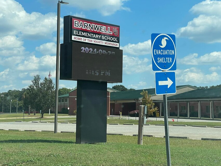 A shelter was established at Barnwell Elementary School for residents who were without power.