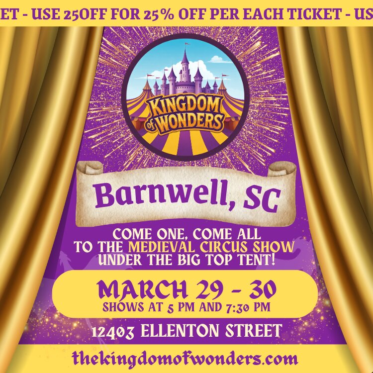 The Kingdom of Wonders is coming to Barnwell in late March.