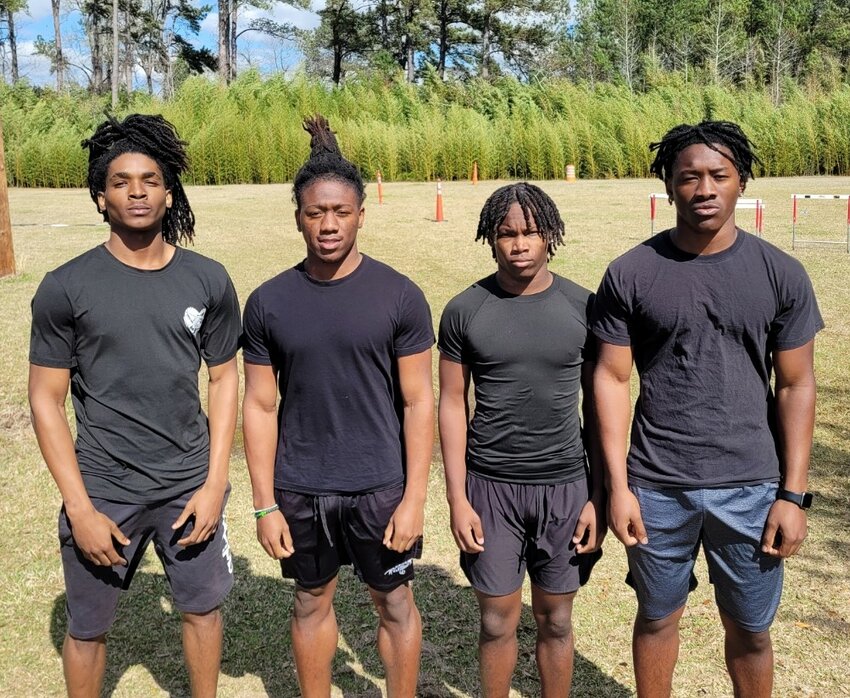 The Barnwell 4x100-meter relay team of Tavion Williams, Jordan Peeples, Kahzeer Wesley, and Jayden Peeples took the first-place gold medals at the Edisto track meet.
