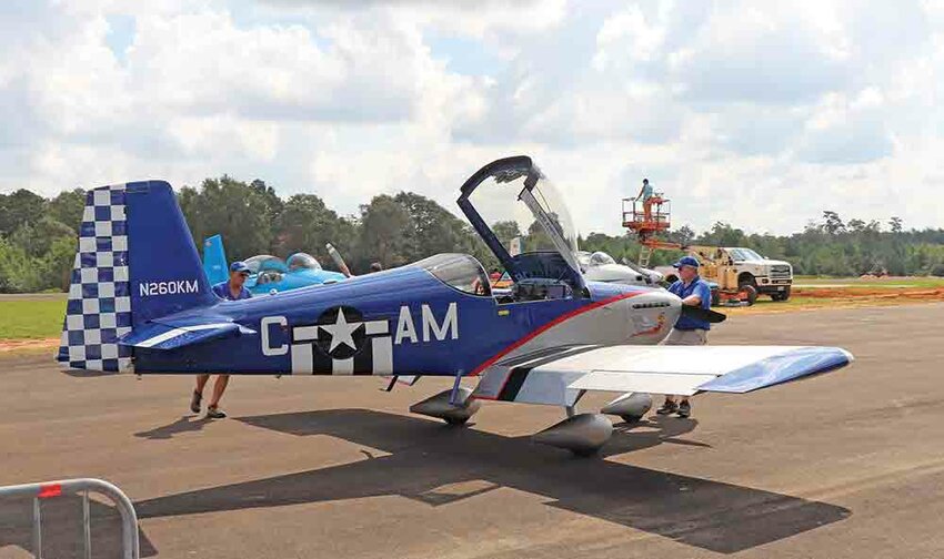 One of the many planes to fly in to the Tyler County Airport during the inaugural Fly-In and Food Truck Festival last Saturday. CHRIS EDWARDS | TCB