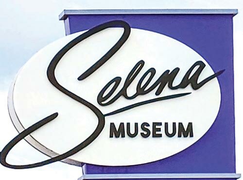 The Selena Museum, part of Q Productions, is located at 5410 Leopard St. in Corpus Christi. 
[above] This wall is filled with some of Selena’s highest-selling albums and CDs. 
Photos by Emily Banks Wooten.