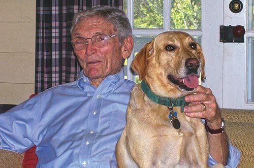 Leon Hale and his family’s late Lab, Charlotte Bronte. Photo by Babette Hale.