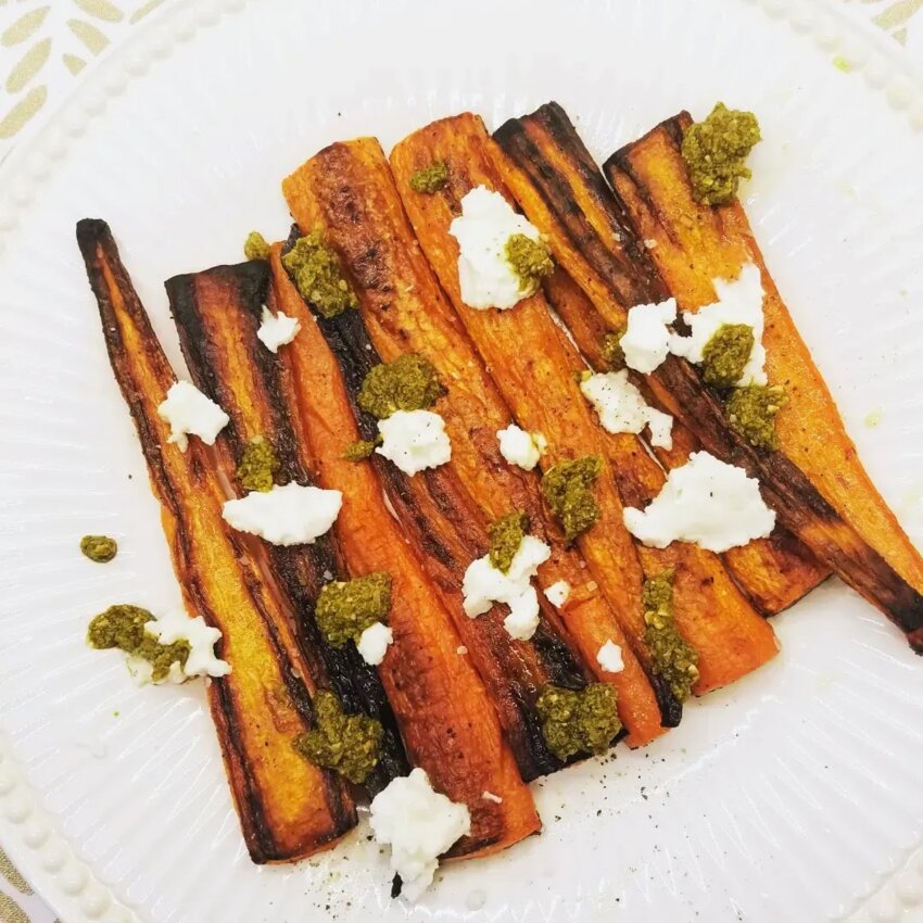 Carrots with Pesto and Ricotta