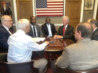 Congressman Pete Sessions meets with DETCOG representatives.  COURTESY PHOTO
