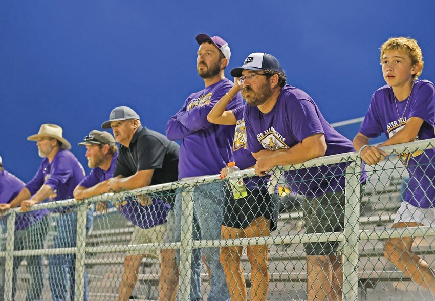 Yellowjacket fans look on intently during a tense part of the two-game series to Brookeland. BECKI BYRD | TCB